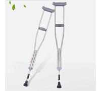 Stainless steel crutch double destruction invalid Walker Absorb the squat in the height adjustment slip (Color : White)