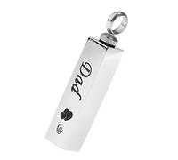 Stainless Steel Cube Urn Memorial Ash Keepsake Cremation Pendant Dad | Openable cube pendant holds ashes hair perfume or letter; waterproof stainless steel with rhinestone; screw