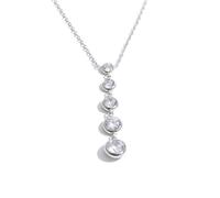 Stainless Steel Cubic Zirconia Round Chain Drop Necklace Arrivals Temperament Stylish Daily Premium Bling Jewelry