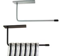 Stainless Steel Cup Lid Hook Organizer for Under-Cabinet Storage, Space-Saving Kitchen Lid Holder with Dual Installation, 1.5 x 6 x 1.5 Inches, Black