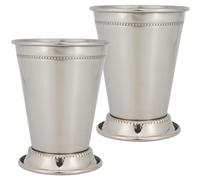 Stainless Steel Cups,Mint Julep Cups 2Pcs 12 oz Stainless Steel Derby Cups Easily Washable Gift Mint Julep Cups for Horse Racing Derby Party Supplies