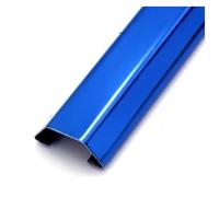 Stainless Steel Curved Ground Trunking,39.4 Inch Wire Channels to Hide Wires,Cable Management Raceway,Cord Organizer Under Desk/Ceiling/Corner/Floor(Blue,38mmx14mmx20mm)