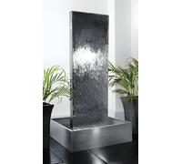 Primrose Stainless Steel Curved Water Wall Double Sided Indoor Base 180cm in Silver Primrose Silver