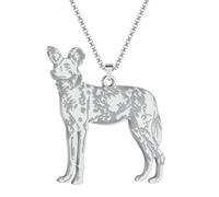 Stainless Steel Cute African Painted Dog Pendant Necklace Men'S And Women'S Jewelry Animal Punk Gift