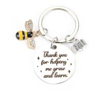 Stainless Steel Cute Bee Keychain Pendant,Perfect Thank You Gift for Teachers and Friends,Personalised Keyring,Personalised Gifts for Teachers,Teacher Keychain,Motivational Gifts,Unique Teacher Gifts