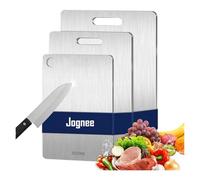 Stainless Steel Cutting Board, 3PCS Cutting Boards for Kitchen Chisel Dishwasher Safe, Double Sided Board Kitchen Supplies for Home Outdoor Camping Meal Preparation