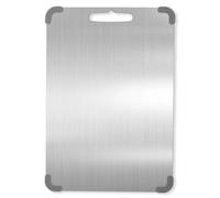 Stainless Steel Cutting Board Board Kitchen Titanium Cutting Boards with Silicone Corner Solid Anti Slip for Meat(36x25CM)