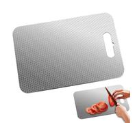 Stainless Steel Cutting Board - Double Sided Mat for Kitchen, Dishwasher Safe Design with Non Slip Base, Scratch Resistant Feature, Home Cooking Tool for Meat, Veggies, Pastry 15.35 Inches