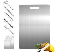 Stainless Steel Cutting Boards for Kitchen, Double Sided Food Grade, Cutting Mat Chopping Boards for Meat Fruit & Vegetable Various Cooking Tasks