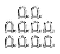 Stainless Steel D Ring Shackles, Bow Shackle Heavy Duty D Ring Shackles Screw Pin Anchor Shackle for Chains Wirerope Boat Accessories Lifting Outdoor Camping (10pcsM10)