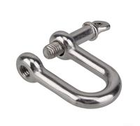 Stainless Steel D-Shaped Rigging Shackle for Lifting, Towing & Marine Use - 5mm to 10mm Threaded Pin Shackles, Working Load 375-1225 kg,(M6 (D Type))