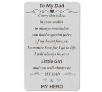 Stainless Steel Dad Gifts from Daughter Best Dad Gifts Birthday Card Gift Ideas for Daddy Chirstmas Birthday Gifts for Dadddy Wallet Insert Card Stocking Fillers