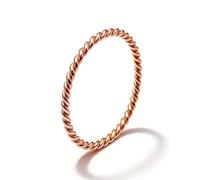 Stainless Steel Dainty Twist Thin Gold Stackable Band Rings For Women, 5 UK