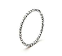 Stainless Steel Dainty Twist Thin Gold Stackable Band Rings For Women, 5 UK