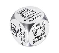 Stainless Steel Date Dice Set - Stainless Steel Date Game, Decision Dice for Couples | Stainless Steel Night Dice Game, Dice Decision Choosing Tool