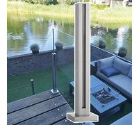 Stainless Steel Deck Glass Balustrade Kit for Stair Platforms, Outdoor Landing Railing System with Screws & Bases, 59" Height Square Post Glass Panel Clamps