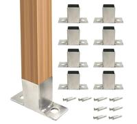 Stainless Steel Deck Post Base Kit 8-Pack, Outdoor Post Brackets for Mailbox, Porch Railing, Deck Support Anchor