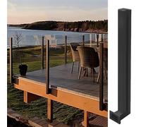 Stainless Steel Deck Railing Post, Windproof Balustrade Column for Outdoor Glass Panel Fencing, Wall Side Mount