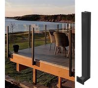 Stainless Steel Deck Railing Post, Windproof Balustrade Column for Outdoor Glass Panel Fencing, Wall Side Mount
