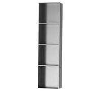 Stainless Steel Decorative Wall s - Recessed Storage Cabinets for Living Room Kitchen & Bathroom Shelving - Metal Shelves for Libraries Cafes & Public Spaces Grey 28x120cm