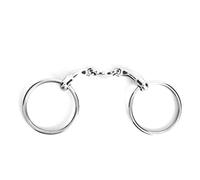 Stainless Steel Dee Bit Snaffle, All Purpose Ring Snaffle, Broken Mouth Curved Link Horse Bit with Smooth Surface, for English Western Riding, Training and Everyday Use (Large)