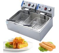 Stainless Steel Deep Fat Fryer with Removable Heating Element and Temperature Control for Home and Commercial Kitchens