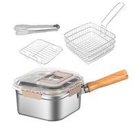 Stainless Steel Deep Fryer Multi-function Large Capacity Stainless Steel Anti-Splash Fryer for Chicken and French Fries