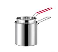 Stainless Steel Deep Fryer Pot, Mini Frying Pan for Deep Frying and Boiling Noodles Kitchen Small Oil Saving Frying Pan