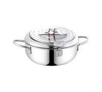 Stainless Steel Deep Fryer Pot, Professional Grade Stainless Steel Frying Pot, Removable Rack, 2.2L/3.2L,Thermometer Included, Suitable for Gas Stove and Induction Cooker(201+24cm)