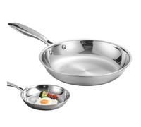 Stainless Steel Deep Frying Pan | Stainless Steel Cookware for Home, Daily Use, Steaks, Eggs