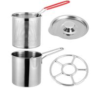 Stainless Steel Deep Frying Pot with Basket for Chicken Chips