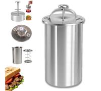 Stainless Steel Deli Meat Press with Thermometer & Spring Mechanism 2026 Upgrade Meat Mold for Homemade Ham Lunch Meats & Healthy Home Cooking