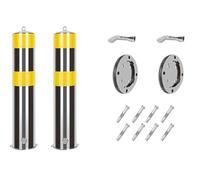 Stainless Steel Delineator Post, for Driveways Removable Safe Traffic Cones Reflective Bollard with Screws(114x600x1.2 5pcs)