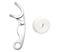 Stainless Steel Dental Floss Holder Life-time Floss Pick Reusable Portable Oral Care Tool for Daily Oral Care Home and Travel Use