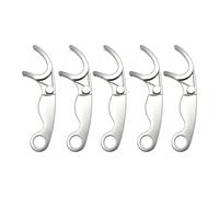 Stainless Steel Dental Floss Pick, 1/2/3/5Pcs Reusable Metal Floss Pick Set with Curved Hook, Portable Teeth Cleaning Tool with Hanging Hole for Travel, Work and Daily Oral Care Silver 5pcs