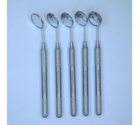 Stainless Steel Dental Mirrors #5 (5-Pieces) - Rust-Free German Design with Hollow Handles