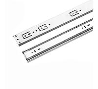Stainless Steel Der Slides 50cm Silent Ball Bearing Three Sect Rails Thickened Side Mounted net Track Smooth & Easy to Install Silver Color