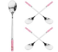 Stainless Steel Dessert Spoon 5pcs Portable for Picnic Tea Cake Coffee