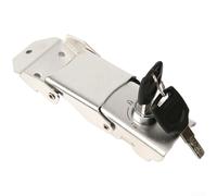 Stainless Steel Detachable Buckle Lock for Motorcycle Side Box & Tailgate, 110mm Hinge Lock with 2 Keys, Rust-Resistant Security Latch for Outdoor Storage Trunk Cases, Silver