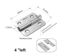 Stainless Steel Detachable for Lift-Off Door Hinge for Cabinets, Wardrobes & Interior Doors - Heavy Duty Casement Hinge, 304 Grade, 2 in / 2.(4 inch Left)