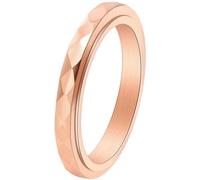 Stainless Steel Diamond-Cut Rotating Ring for Women 18K Gold Plated Slim Band Minimalist Unique Design Jewelry Gift
