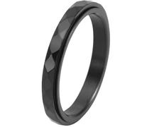Stainless Steel Diamond-Cut Rotating Ring for Women 18K Gold Plated Slim Band Minimalist Unique Design Jewelry Gift