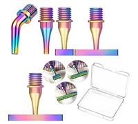 Stainless Steel Diamond Painting Pen Tips Kit, Thin Version, Multiplacer Drill Placement, Screw Threaded Drill Bead Dot Pen Tips Head, Metal Tip Nibs Placers Tool for Adult (Colorful 1/3/8/10 Beads)