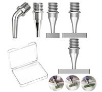 Stainless Steel Diamond Painting Pen Tips Kit, Thin Version, Multiplacer Drill Placement, Screw Threaded Drill Bead Dot Pen Tips Head, Metal Tip Nibs Placers Tool for Adult (Silver 1/3/6/9 Beads)