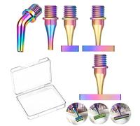 Stainless Steel Diamond Painting Pen Tips Kit, Thin Version, Multiplacer Drill Placement, Screw Threaded Drill Bead Dot Pen Tips Head, Metal Tip Nibs Placers Tool for Adult (Colorful 1/3/6/9 Beads)