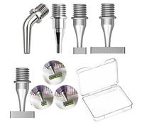 Stainless Steel Diamond Painting Pen Tips Kit, Thin Version, Multiplacer Drill Placement, Screw Threaded Drill Bead Dot Pen Tips Head, Metal Tip Nibs Placers Tool for Adult (Silver 1/2/4/6 Beads)