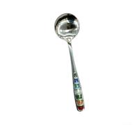 Stainless Steel Dining Spoon With Enamel Handle 18.5cm | Mirror Polished Bowl Facade, Exquisite Color Enamel Handle, Two Optional Spoon Sizes