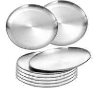 Stainless Steel Dinner Plate with 9 Inch Diameter Designed for Main Courses Desserts and Shared Meals at Home or (8)