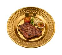 Stainless Steel Dinner Plates - Metal Plates for Eating, Metal Kids Plate, Mirror Gloss Tableware Serving Plates,Metaen Camping Plate for Family Friends Adults Men Women Home Indoor Kitchen