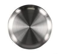 Stainless Steel Dinner Plates with Classic Round Design for Dining, Lunch, and Breakfast Use, and Textured for Everyday Table Settings (26cm)